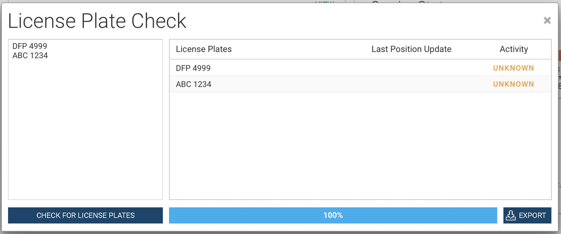 Check License Plates project44